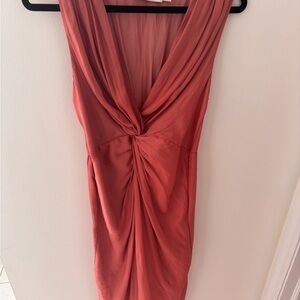 NWOT! Petal & Pup Coral Ruched Midi Dress